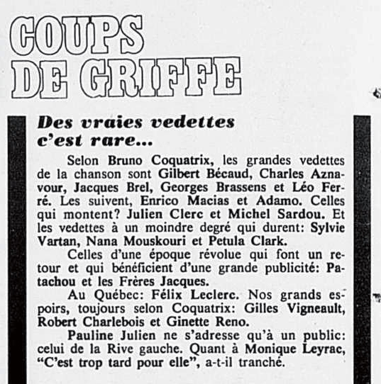 Léo Ferré - Photo-journal, 1937-1978, dimanche 29 octobre 1972