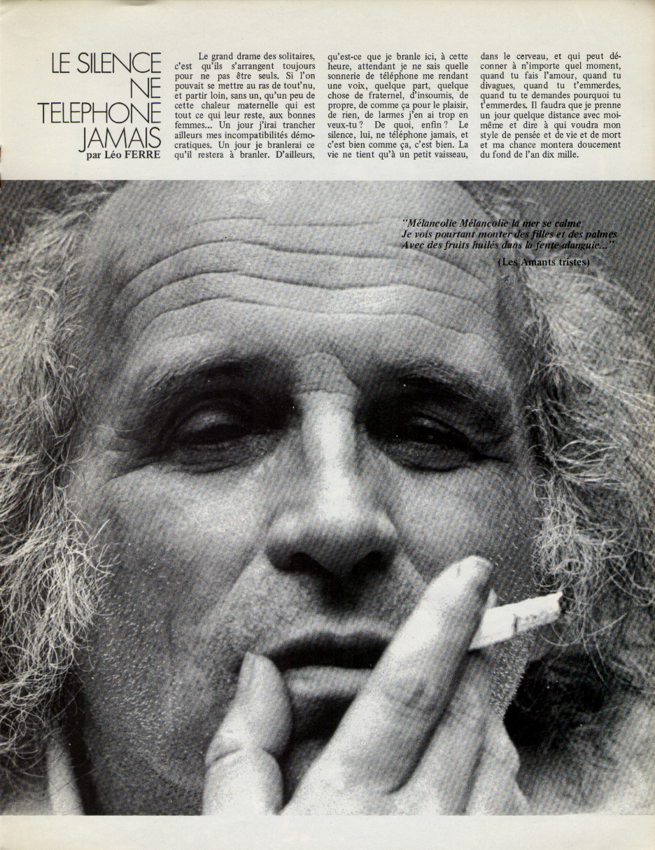 Léo Ferré - Programme Olympia 1972