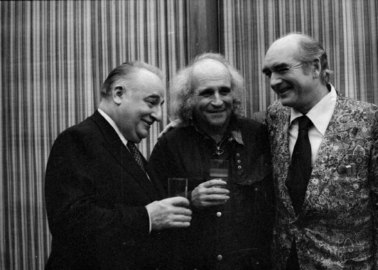 Bruno Coquatrix, Léo Ferré et Eddie Barclay. 1972