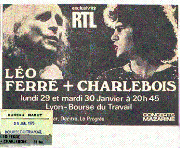 Léo Ferré - Tournée avec Robert Charlebois