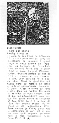 Léo Ferré - Extra N°33  1973