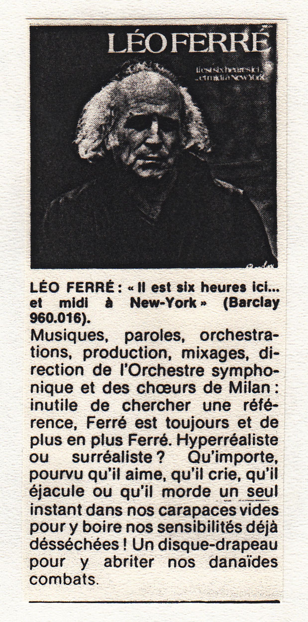 Léo Ferré - Son-Magazine de mars 1979