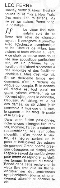 Léo Ferré -  Télérama N°1533 du 30/05/1979