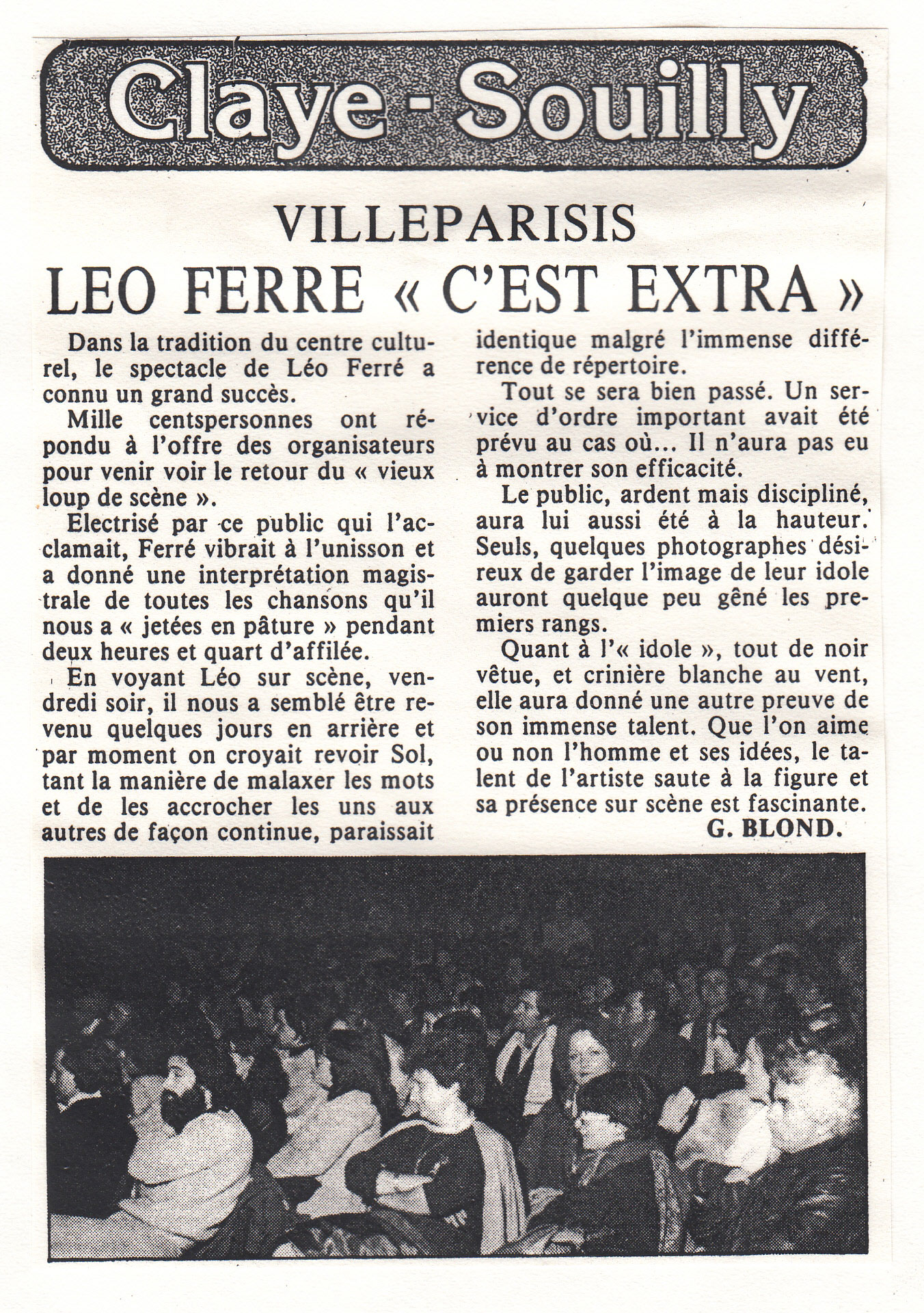Léo Ferré - Le Parisien du 26 novembre 1979