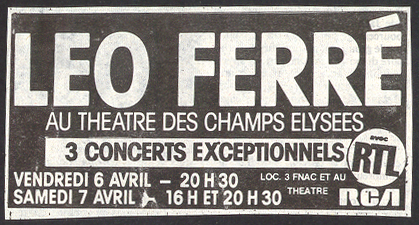 Léo Ferré - Théâtre des Champs-Élysées