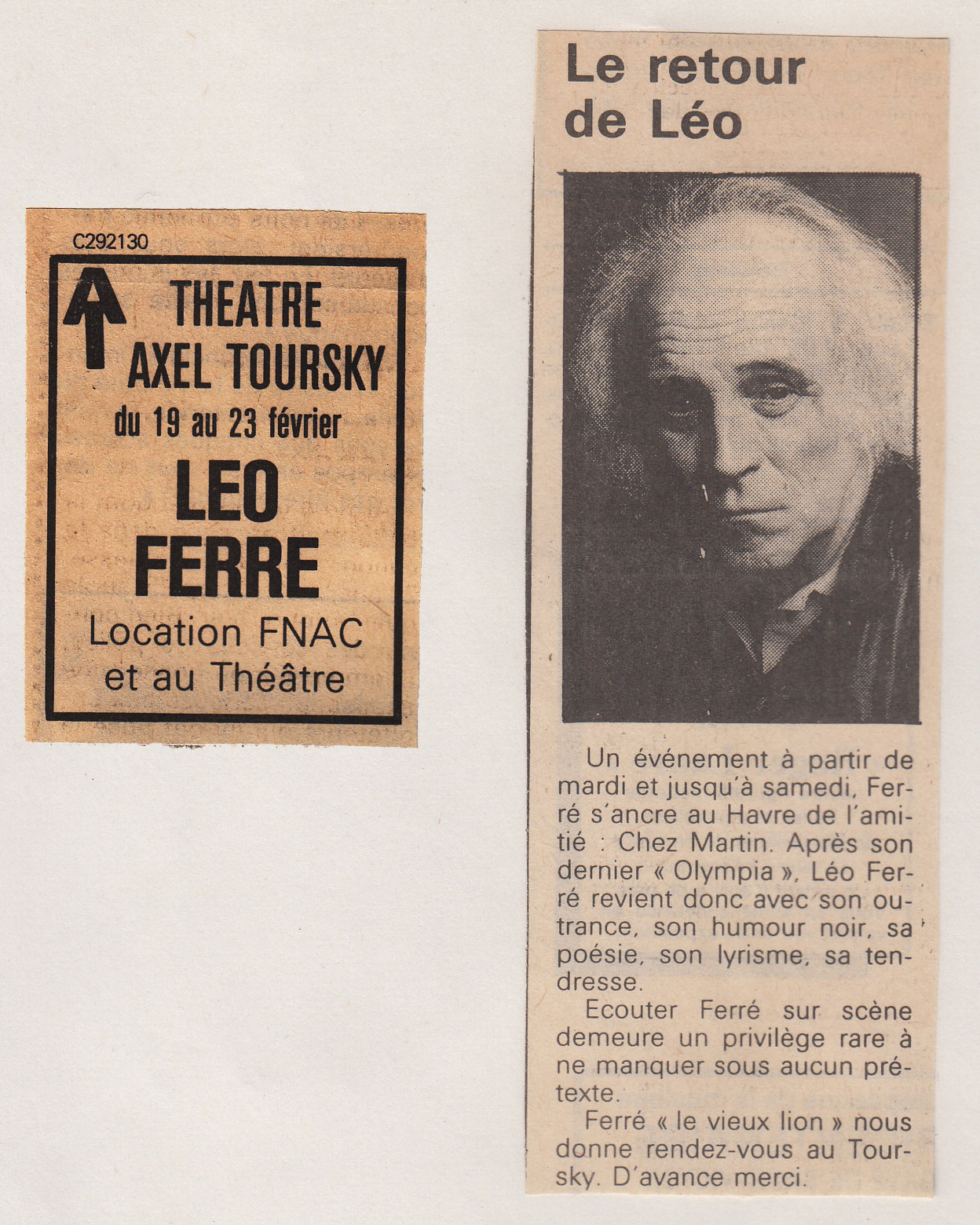 Léo Ferré -  Le Provençal du 19 février 1985