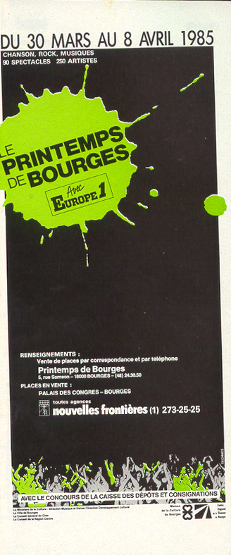 Léo Ferré - Le Printemps de Bourges, programme du 06/04/1985