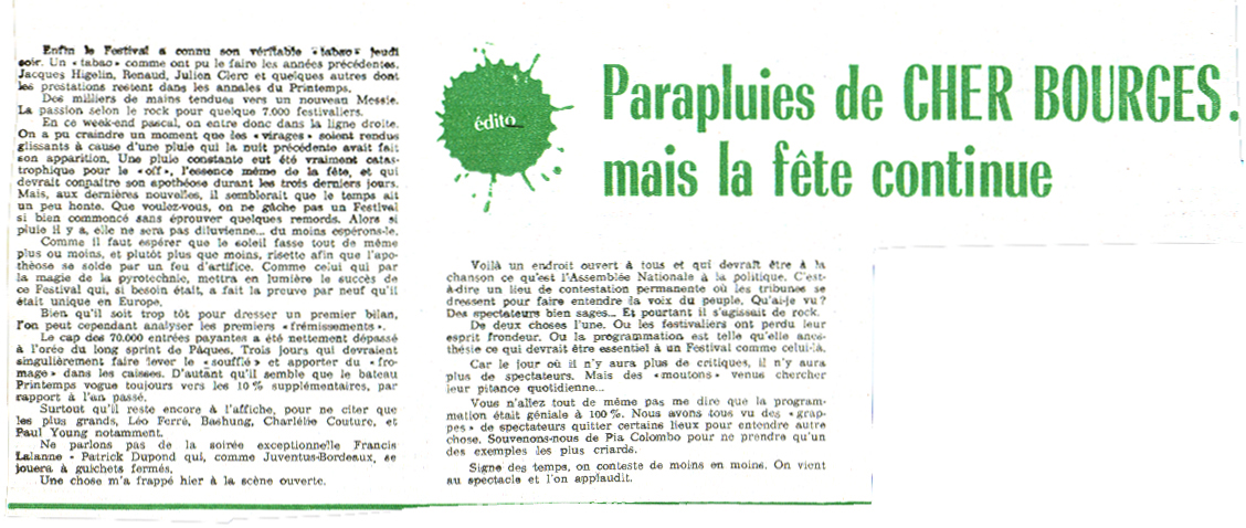 Léo Ferré - Centre France-Le Berry Républicain N°11949 du 06/04/1985
