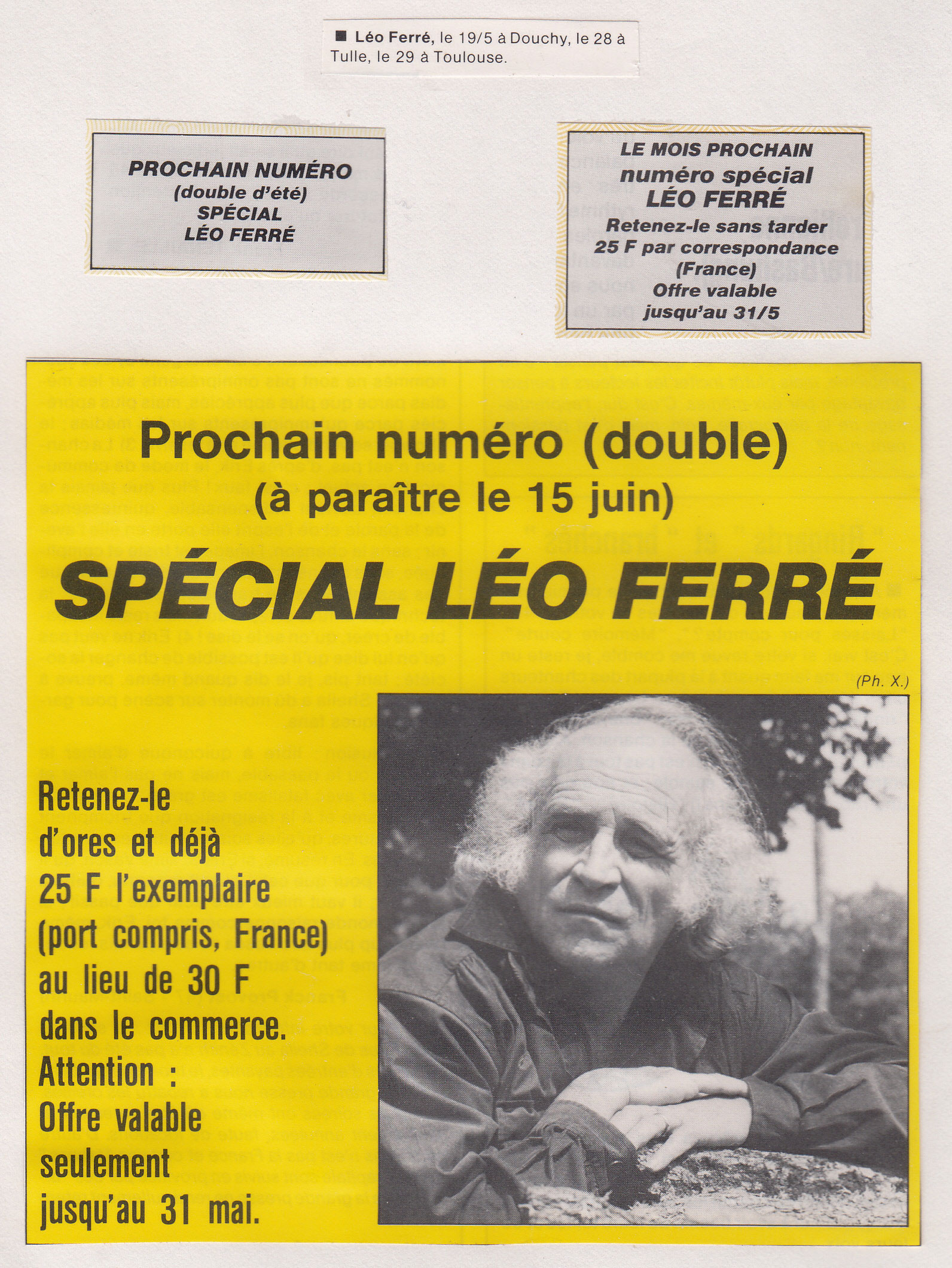 Léo Ferré - Paroles et musique, mensuel de mai 1985
