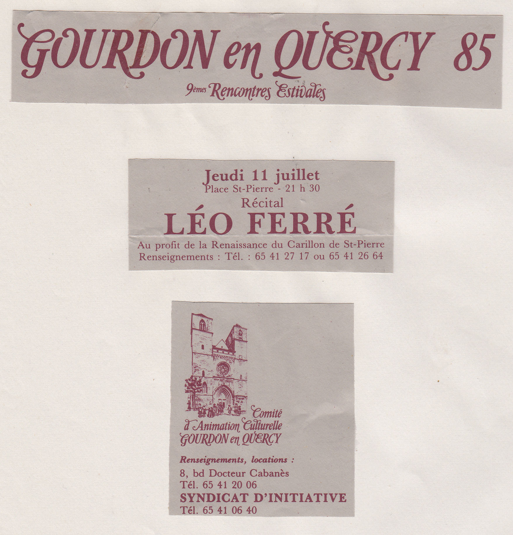 Léo Ferré - Gourdon en Quercy 85 - 9èmes Rencontres Estivales