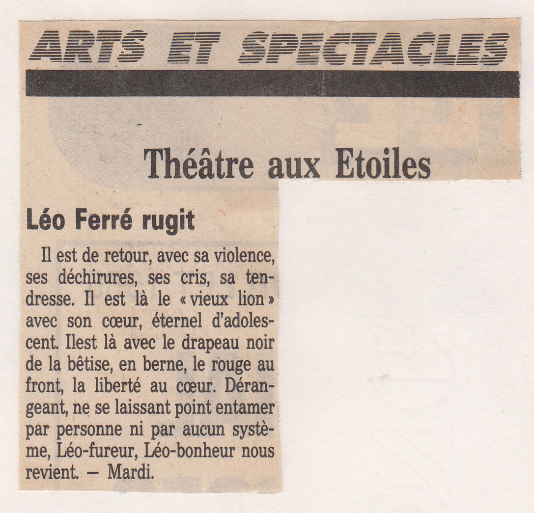Léo Ferré - Le Soir ? du ?? juillet 1985