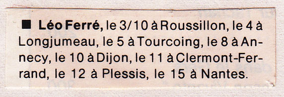 Léo Ferré - Paroles et musique n°53 d'octobre 1985