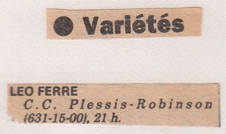 Léo Ferré - Le Matin du 12 & 13 octobre 1985