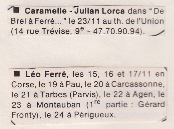 Léo Ferré - Paroles et musique n°54 de novembre 1985