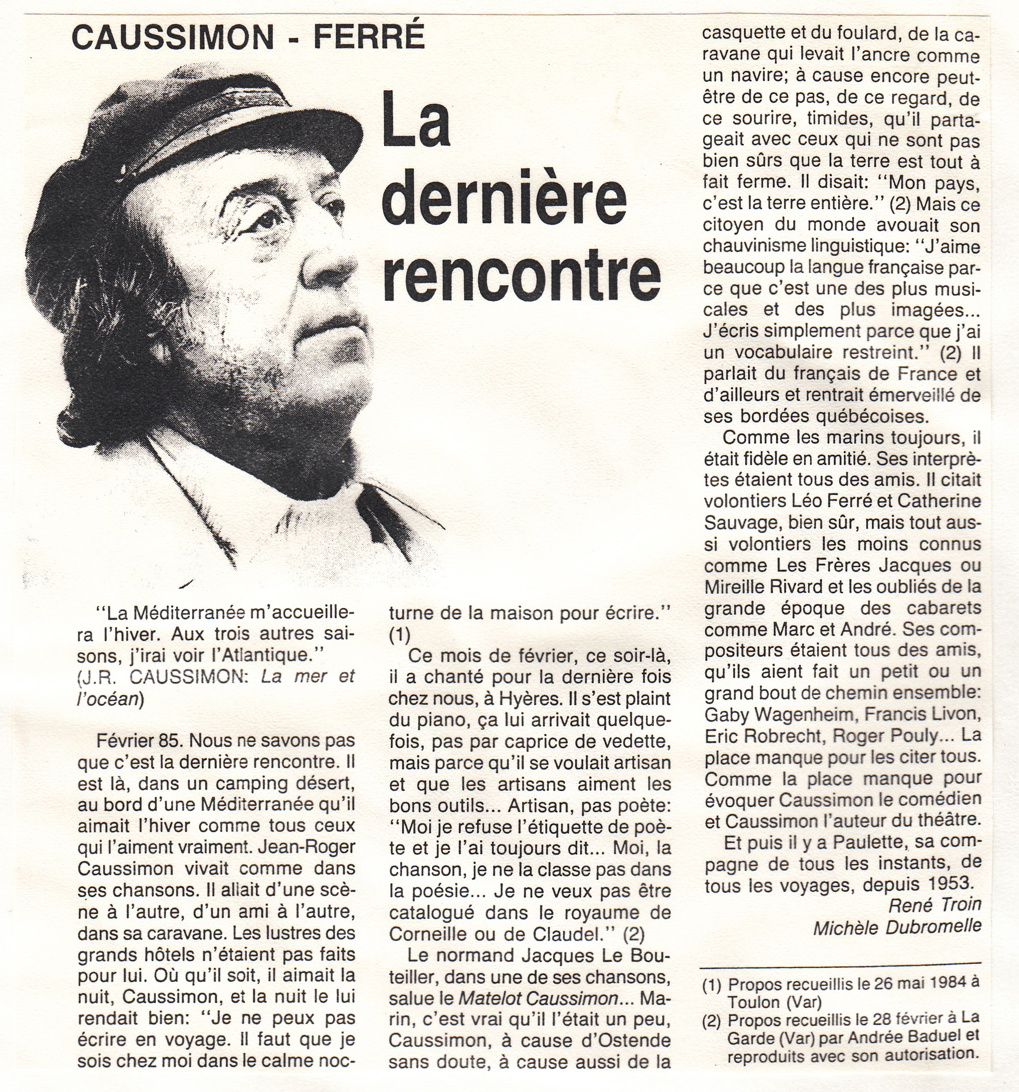 Léo Ferré - Chansons d'aujourd'hui de novembre-décembre 1985