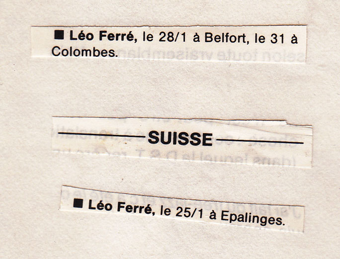 Léo Ferré - Paroles et musique n°56 de janvier 1986