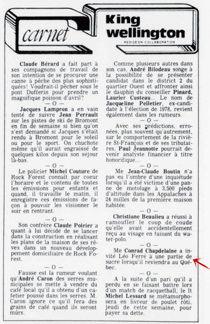 Léo Ferré - La tribune, 1910-, 1 avril 1986, Cahier 1