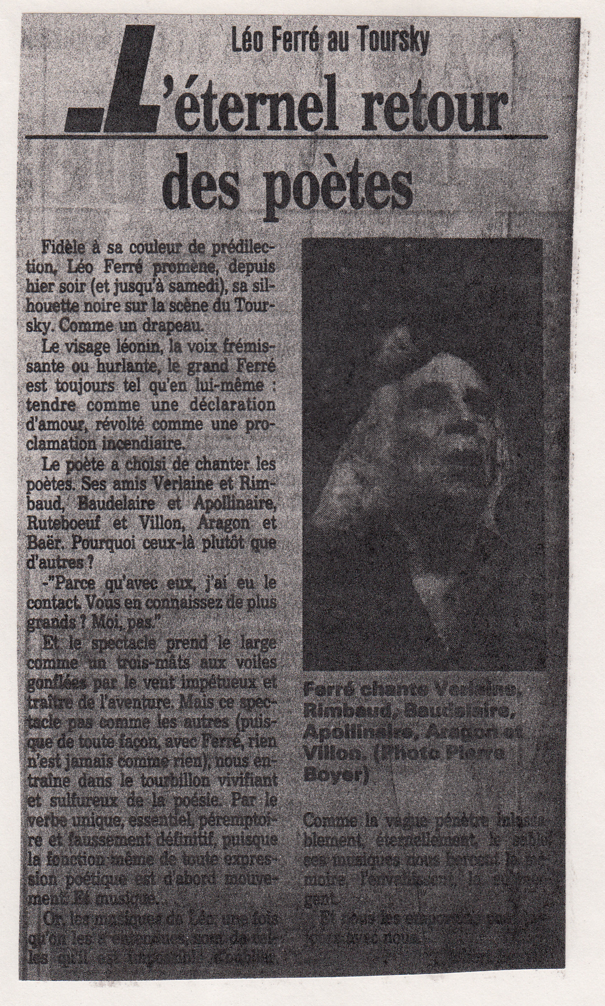 Léo Ferré - Le Provençal du 03/10/1986