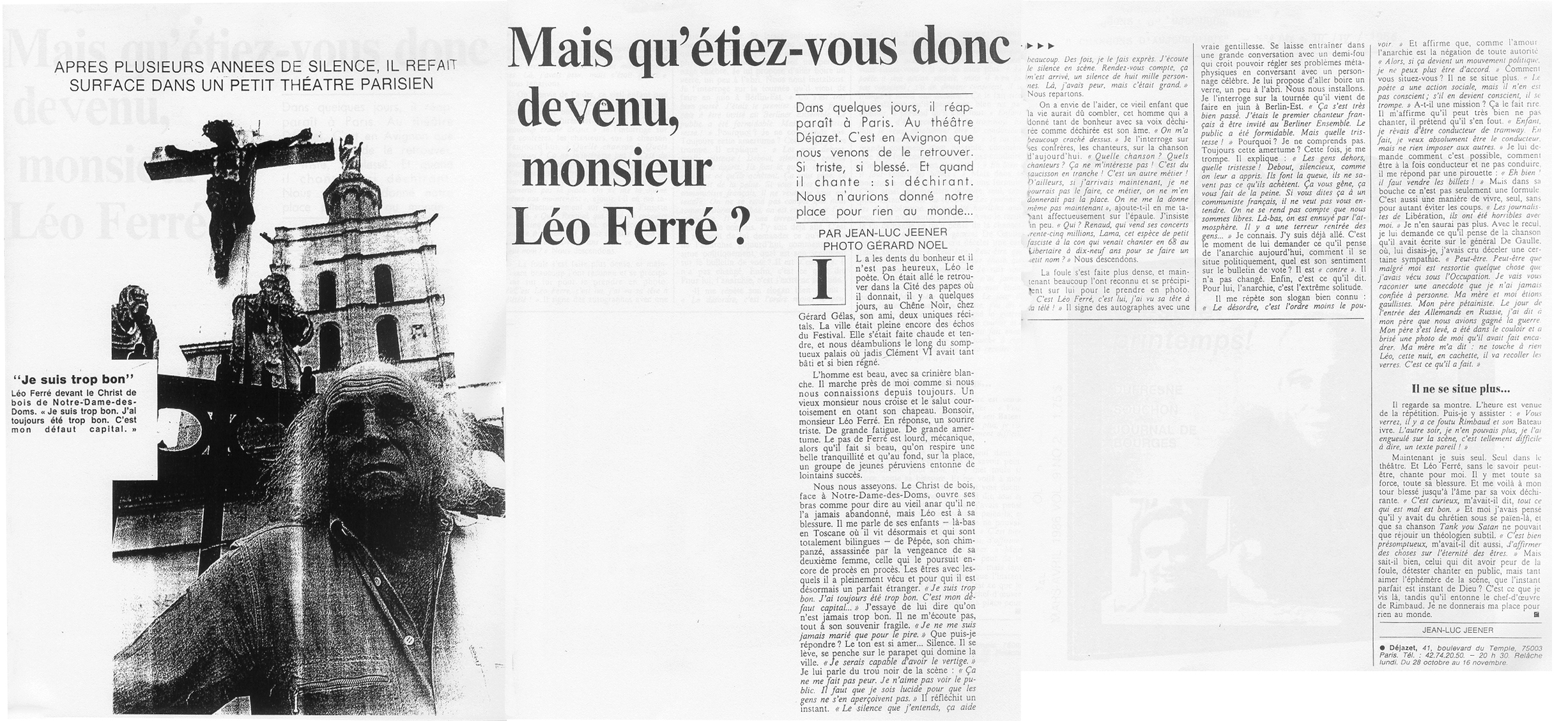 Léo Ferré - Le Figaro Magazine du 18/10/1986