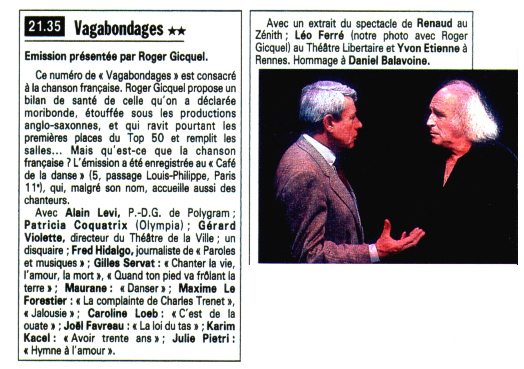 Léo Ferré - Télé Poche N°1086 du 09/12/1986