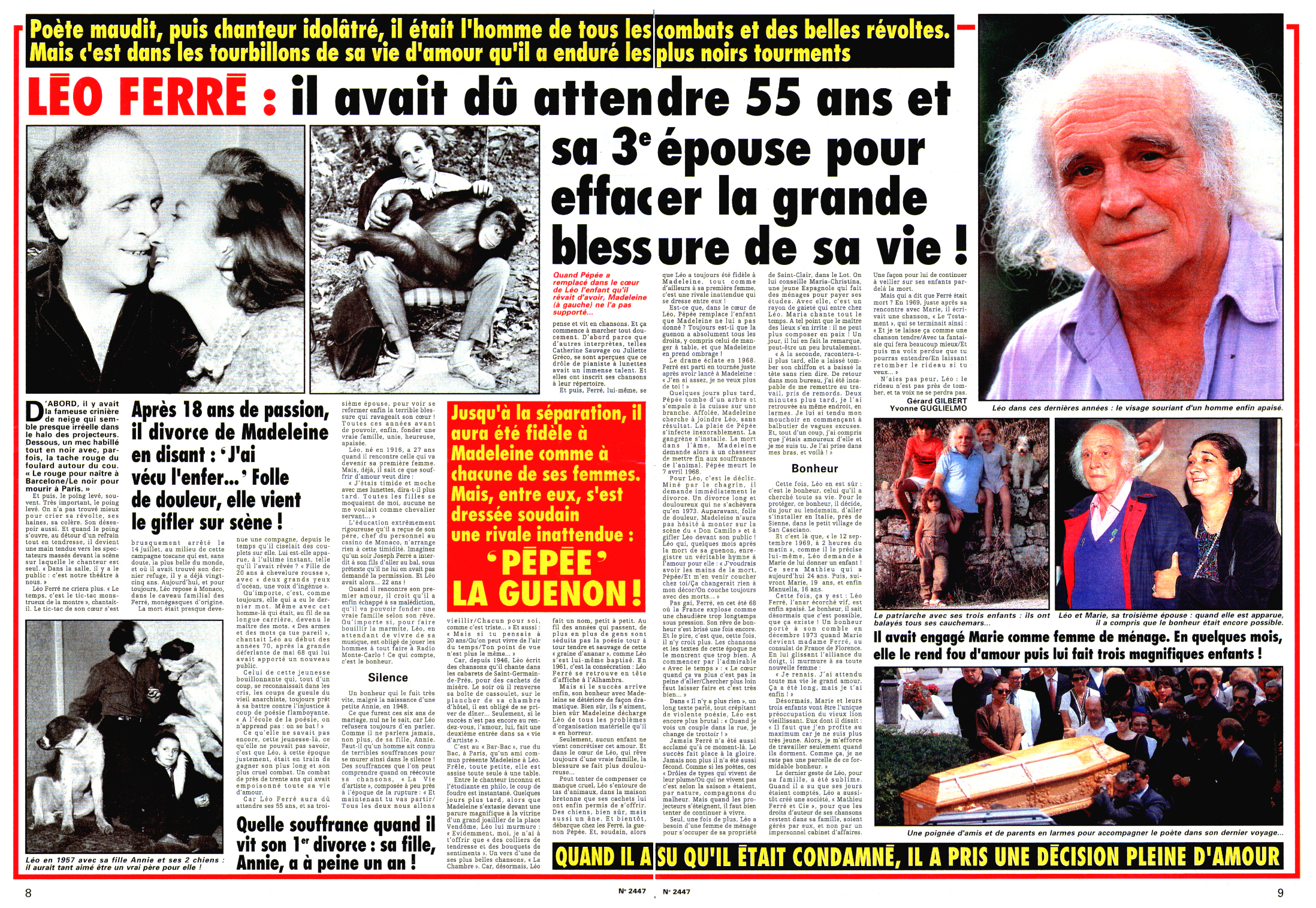 Léo Ferré - France Dimanche N°447 du 24 au 30/07/1993